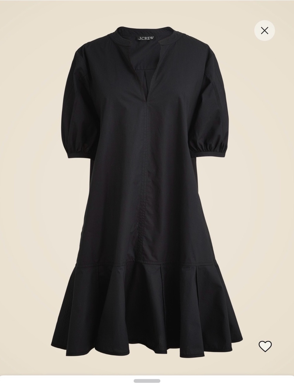 *DAMAGED* J. Crew Delilah Dress - Cotton Poplin Black